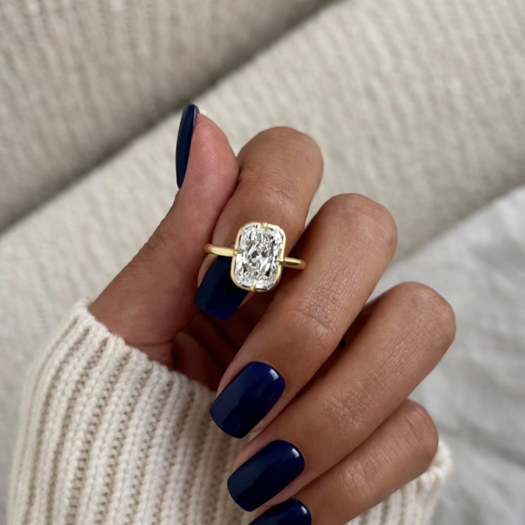 3 Carat Radiant Cut Bezel Set Lab Grown Diamond Ring - Mivaan Fine Jewelry