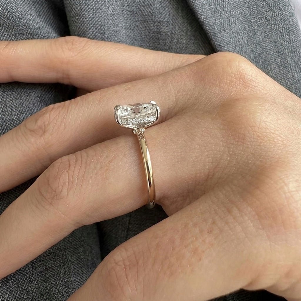 3 Carat Radiant Cut Diamond Ring 14K Gold Prong Set - Mivaan Fine Jewelry
