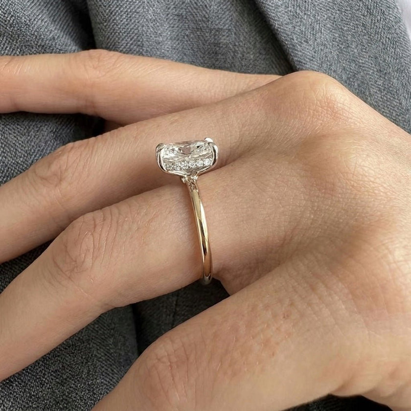 3 Carat Radiant Cut Diamond Ring 14K Gold Prong Set - Mivaan Fine Jewelry