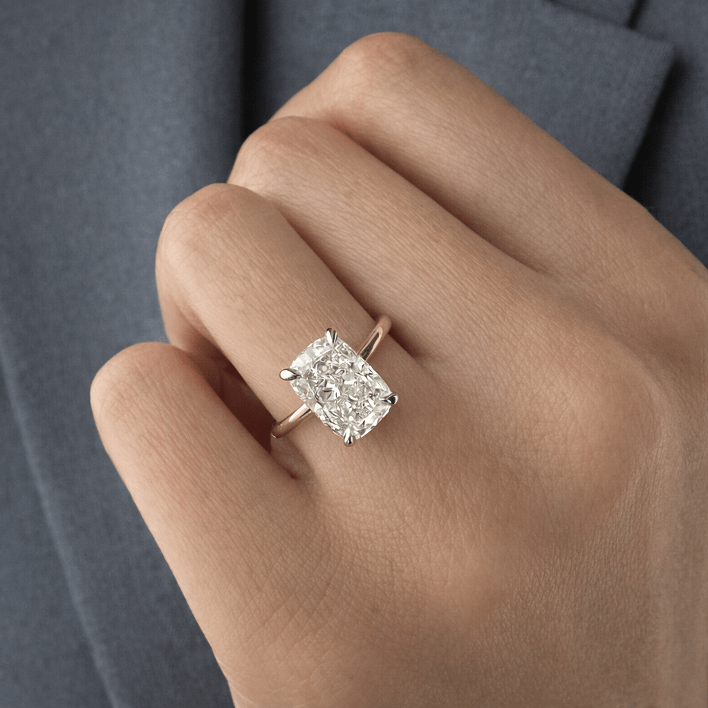 3 Carat Radiant Cut Diamond Ring 14K Gold Prong Set - Mivaan Fine Jewelry