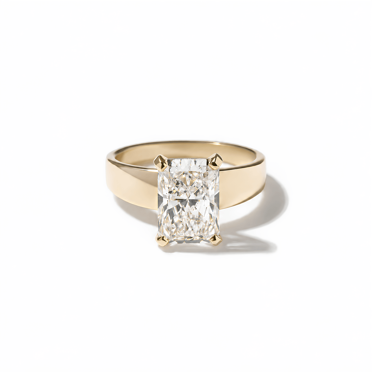 3 Carat Radiant Cut Lab Grown Diamond Wide Band Ring in Solid Gold - Mivaan Fine Jewelry