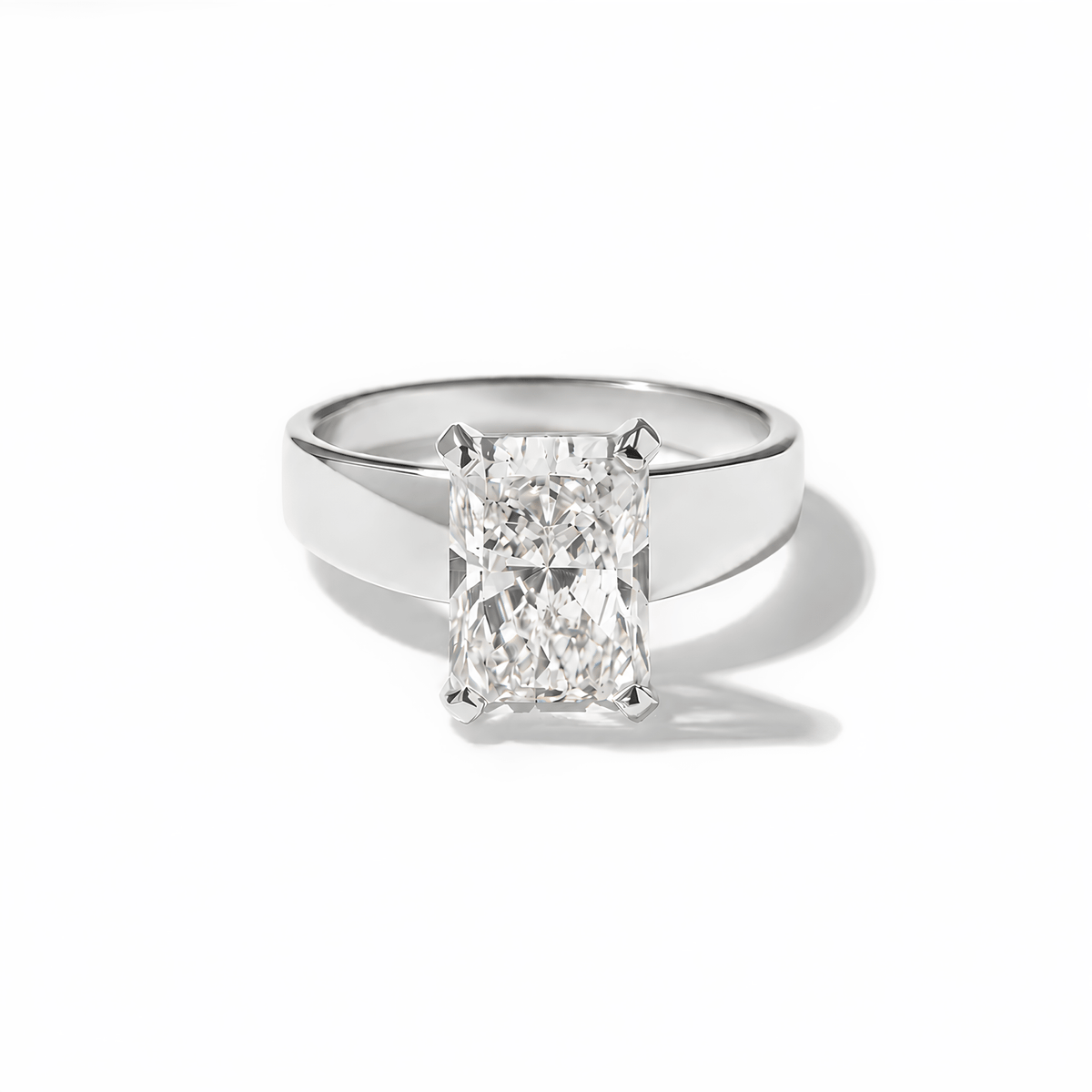 3 Carat Radiant Cut Lab Grown Diamond Wide Band Ring in Solid Gold - Mivaan Fine Jewelry