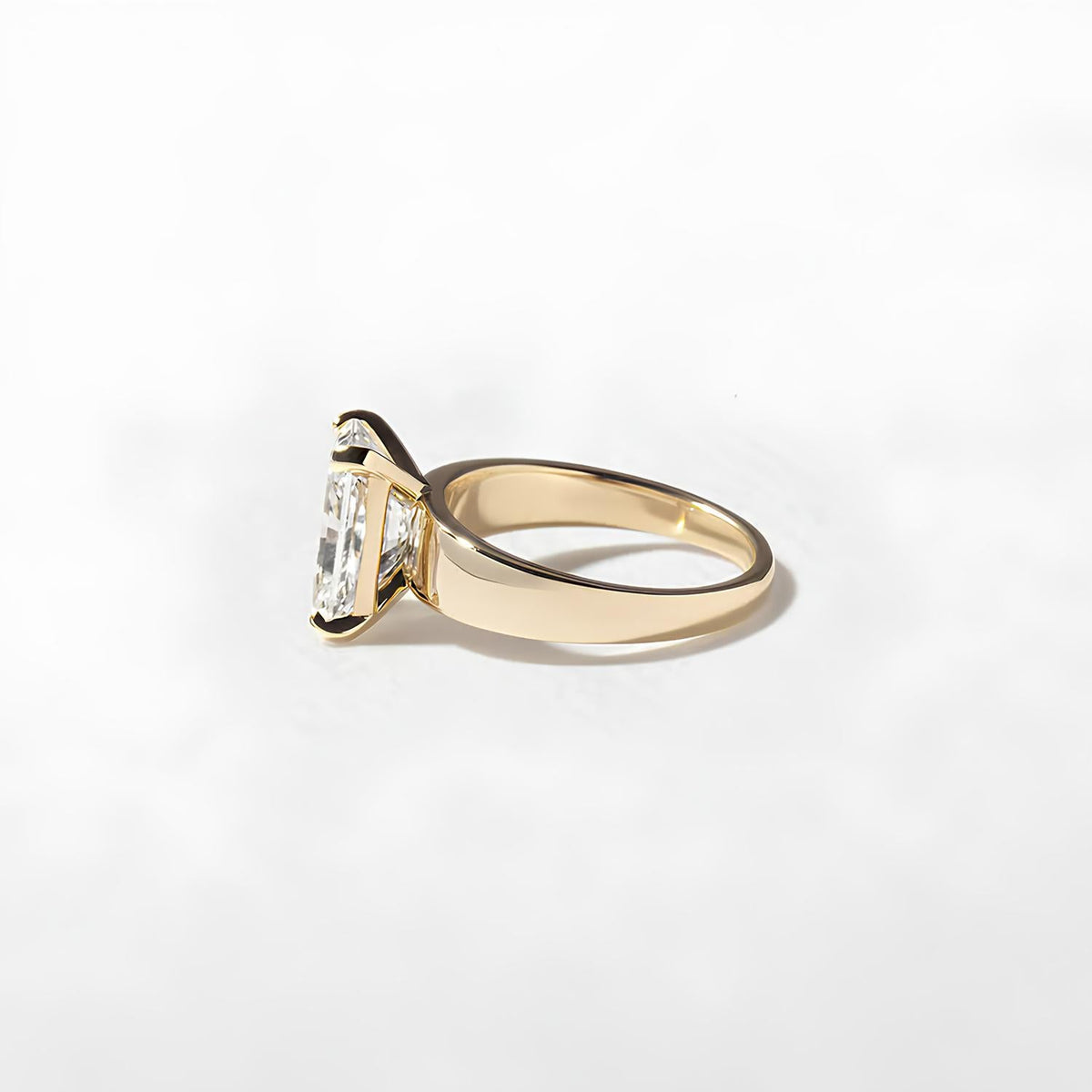 3 Carat Radiant Cut Lab Grown Diamond Wide Band Ring in Solid Gold - Mivaan Fine Jewelry