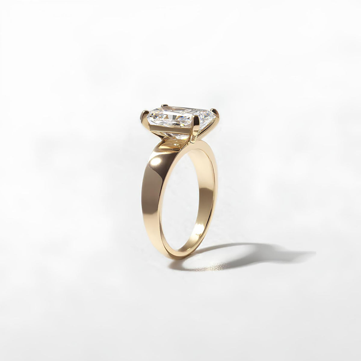 3 Carat Radiant Cut Lab Grown Diamond Wide Band Ring in Solid Gold - Mivaan Fine Jewelry