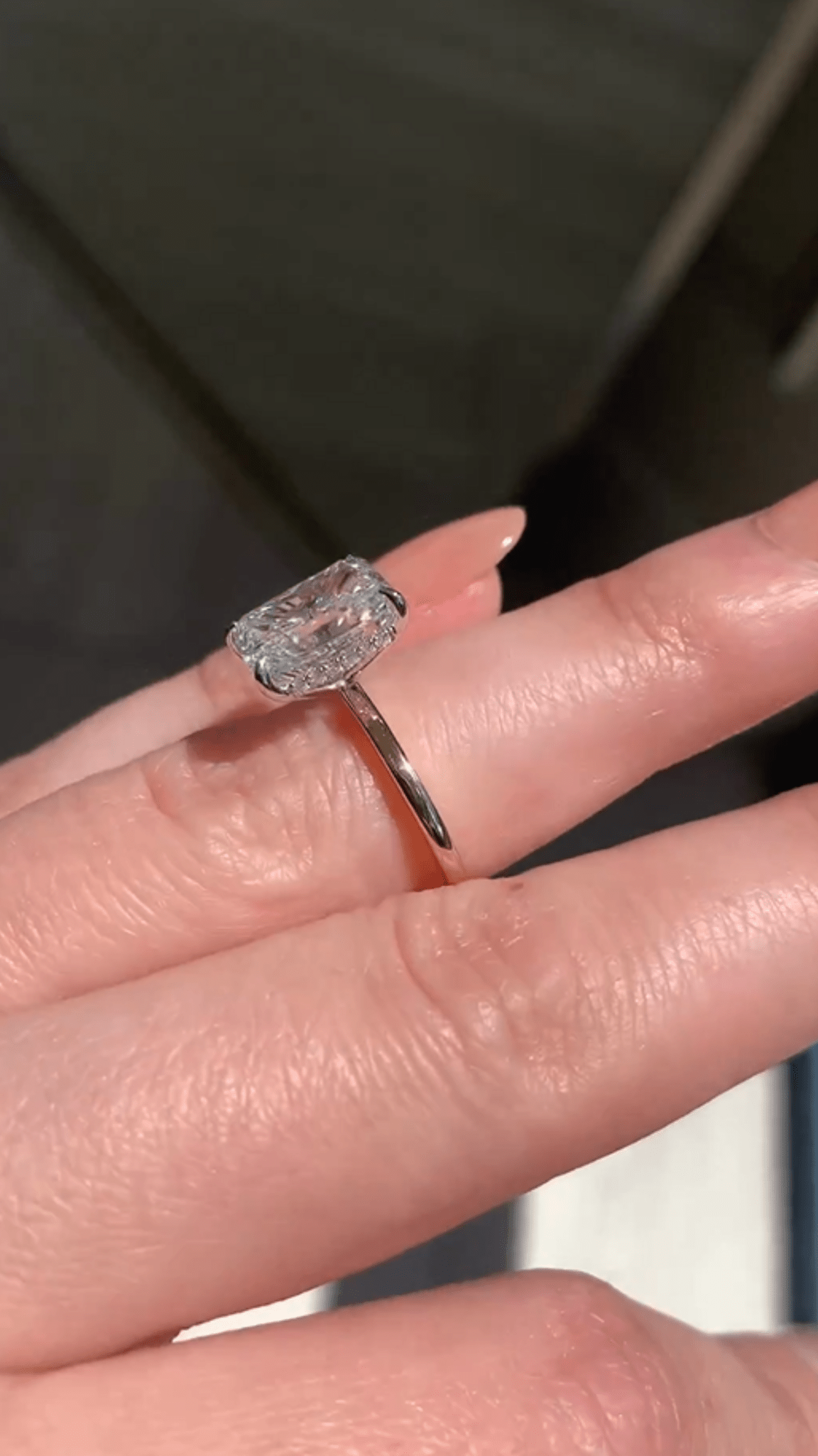 3 Carat Radiant Lab Diamond Ring Hidden Halo Engagement - Mivaan Fine Jewelry