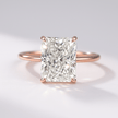 3 Carat Radiant Lab Diamond Ring Hidden Halo Engagement - Mivaan Fine Jewelry
