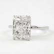 3 Carat Radiant Lab Diamond Ring Hidden Halo Engagement - Mivaan Fine Jewelry