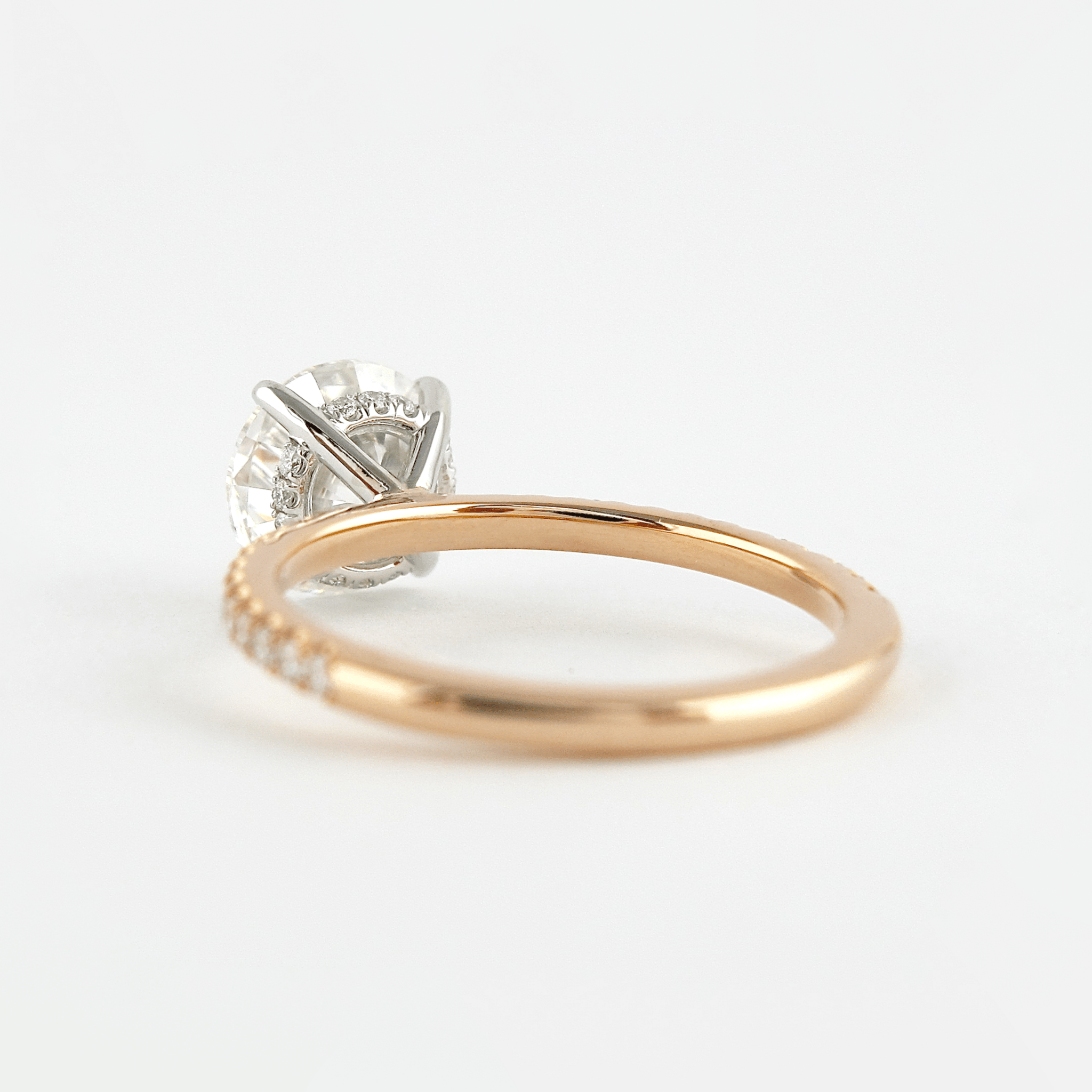 3 Carat Round Cut Diamond Engagement Ring 4 Prong Pave Band - Mivaan Fine Jewelry