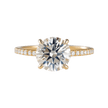3 Carat Round Cut Diamond Engagement Ring 4 Prong Pave Band - Mivaan Fine Jewelry