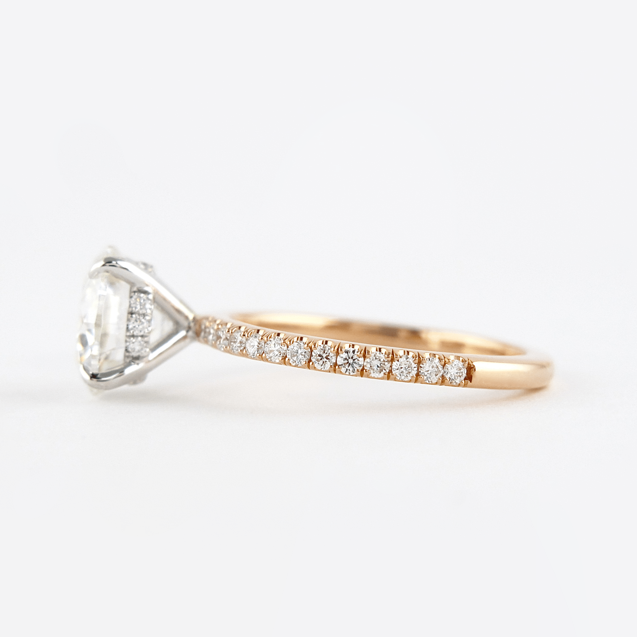 3 Carat Round Cut Diamond Engagement Ring 4 Prong Pave Band - Mivaan Fine Jewelry