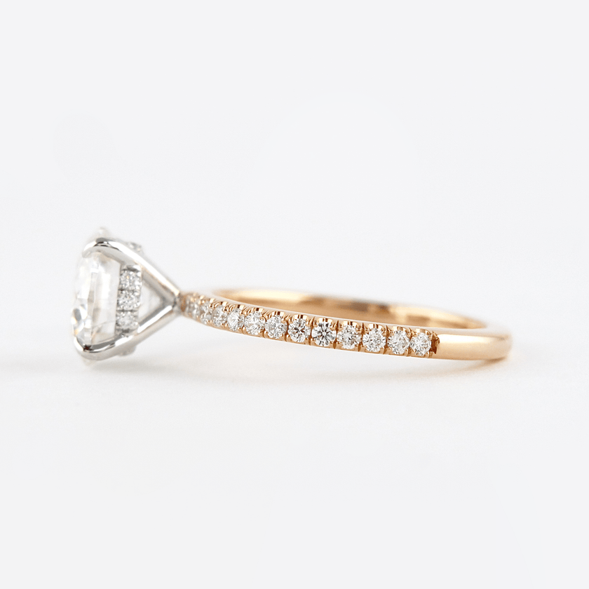 3 Carat Round Cut Diamond Engagement Ring 4 Prong Pave Band - Mivaan Fine Jewelry
