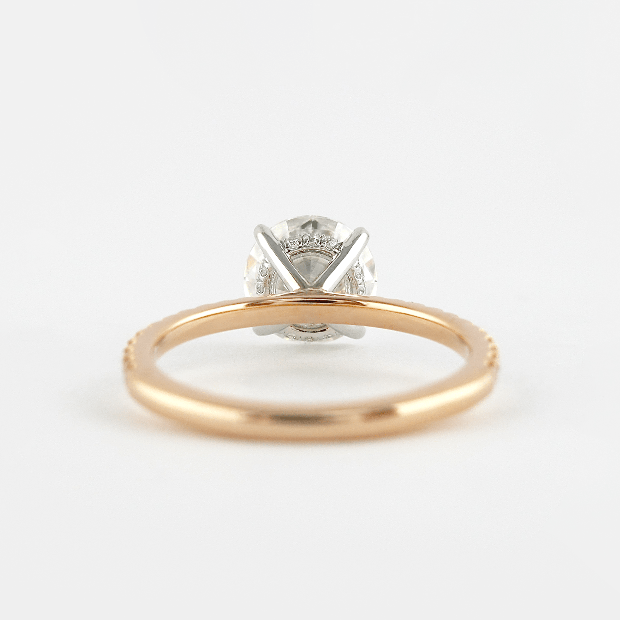 3 Carat Round Cut Diamond Engagement Ring 4 Prong Pave Band - Mivaan Fine Jewelry