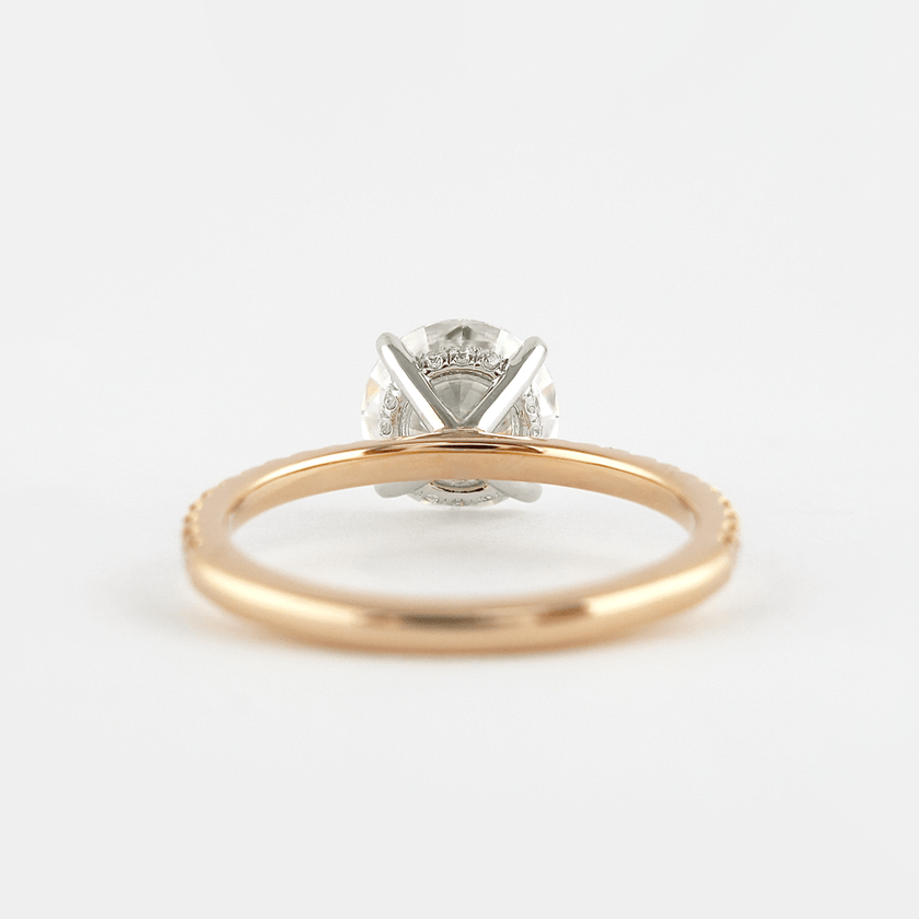 3 Carat Round Cut Diamond Engagement Ring 4 Prong Pave Band - Mivaan Fine Jewelry