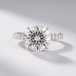 3 Carat Round Lab Diamond Ring Pave Band Hidden Halo Design - Mivaan Fine Jewelry