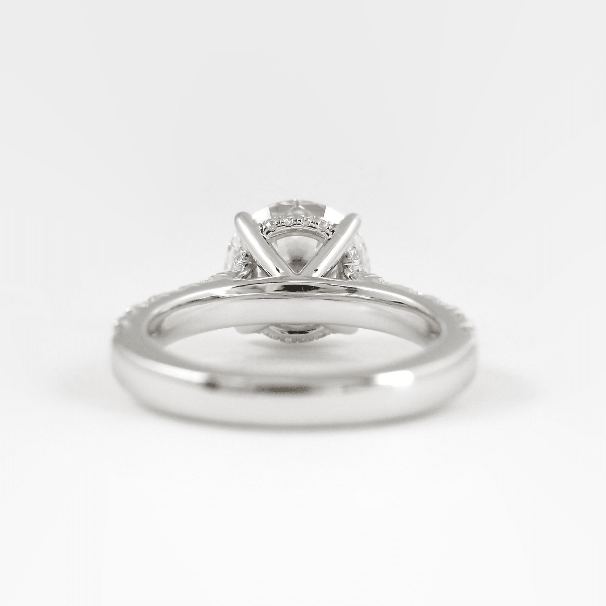 3 Carat Round Lab Diamond Ring Pave Band Hidden Halo Design - Mivaan Fine Jewelry