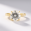 3 Carat Round Lab Diamond Ring Pave Band Hidden Halo Design - Mivaan Fine Jewelry