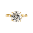 3 Carat Round Lab Diamond Ring Pave Band Hidden Halo Design - Mivaan Fine Jewelry