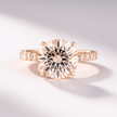 3 Carat Round Lab Diamond Ring Pave Band Hidden Halo Design - Mivaan Fine Jewelry