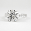 3 Carat Round Lab Diamond Ring Pave Band Hidden Halo Design - Mivaan Fine Jewelry