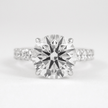 3 Carat Round Lab Diamond Ring Pave Band Hidden Halo Design - Mivaan Fine Jewelry
