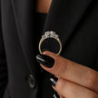 3 Carat Square Cushion Lab Grown Diamond Three Stone Ring - Mivaan Fine Jewelry