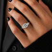 3 Carat Square Cushion Lab Grown Diamond Three Stone Ring - Mivaan Fine Jewelry