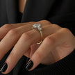 3 Carat Square Cushion Lab Grown Diamond Three Stone Ring - Mivaan Fine Jewelry