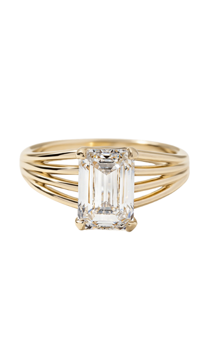 2.50 Carat Emerald Cut Lab Diamond Solitaire Ring - Mivaan Fine Jewelry