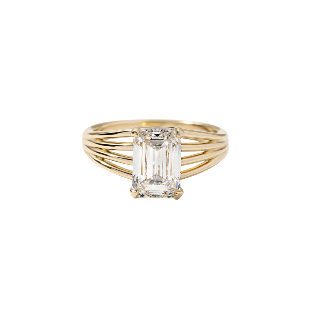 2.50 Carat Emerald Cut Lab Diamond Solitaire Ring - Mivaan Fine Jewelry