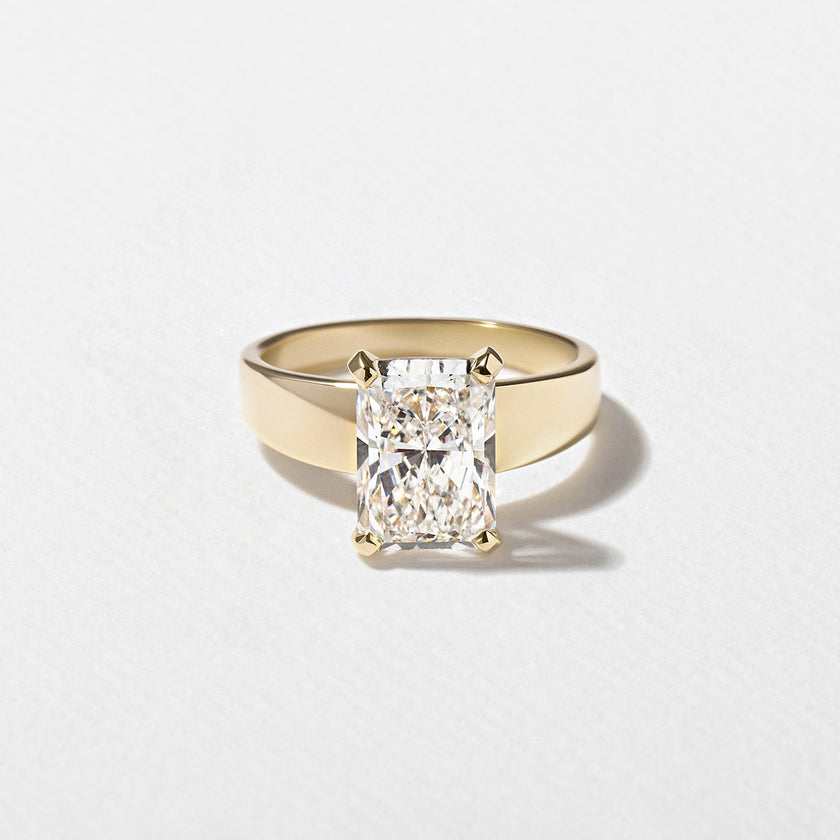 3.10 Carat Radiant Cut Lab Grown Diamond Wide Band Ring in Solid Gold - Mivaan Fine Jewelry