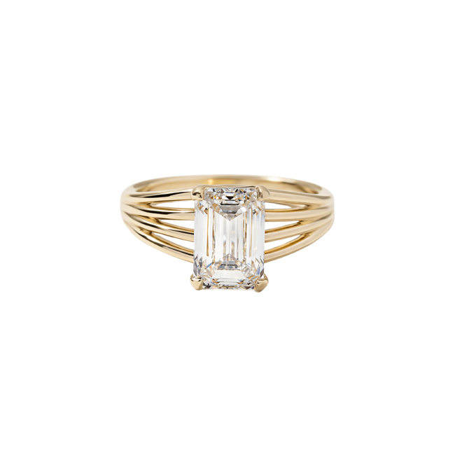 2.50 Carat Emerald Cut Lab Diamond Solitaire Ring - Mivaan Fine Jewelry