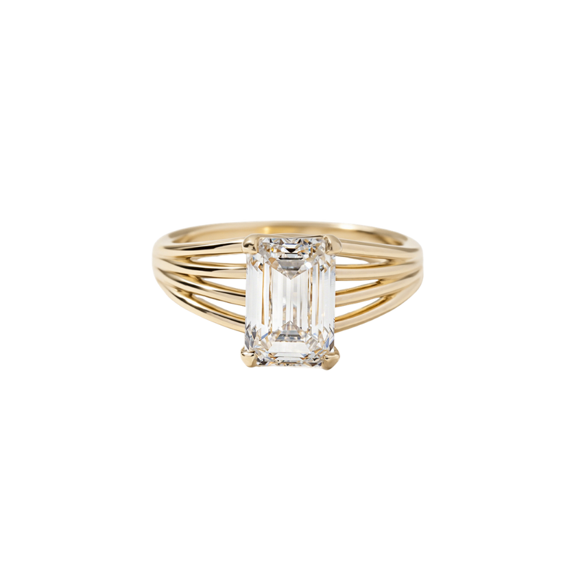 2.50 Carat Emerald Cut Lab Diamond Solitaire Ring - Mivaan Fine Jewelry