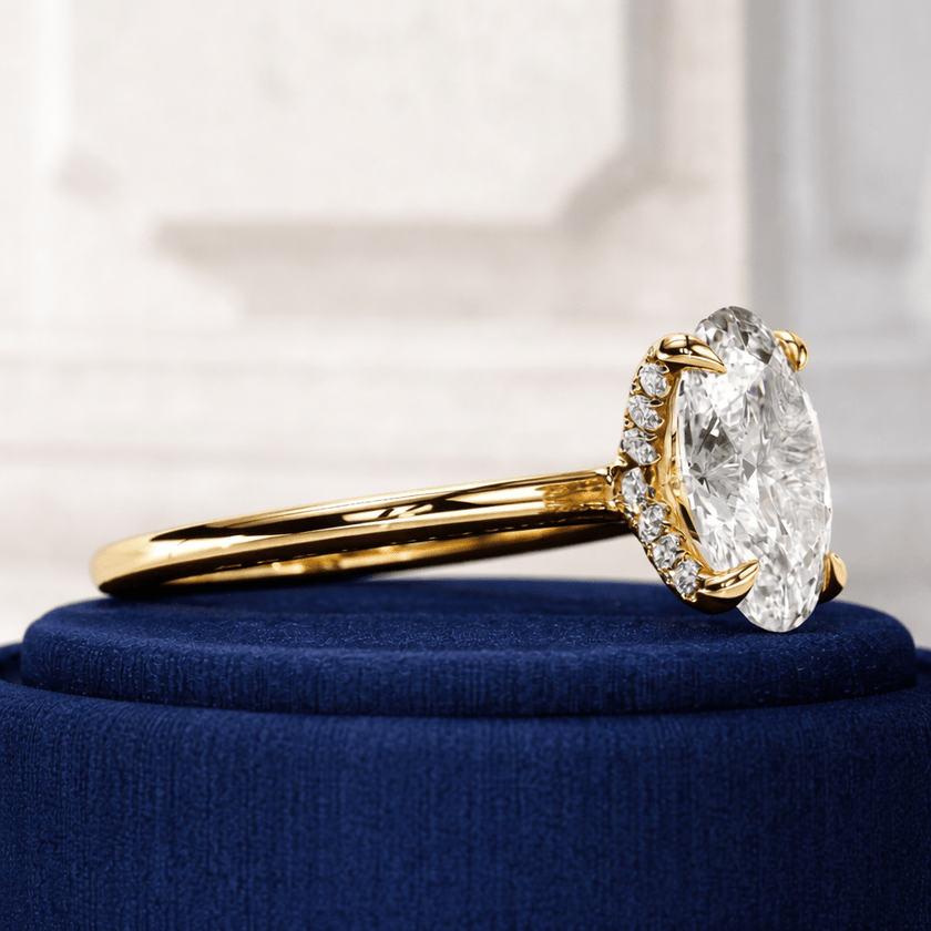 4 Carat Oval Cut Lab Grown Diamond Prong Set Engagement Ring for Women - Mivaan Fine Jewelry