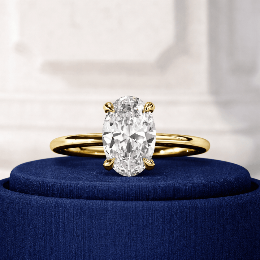 4 Carat Oval Cut Lab Grown Diamond Prong Set Engagement Ring for Women - Mivaan Fine Jewelry