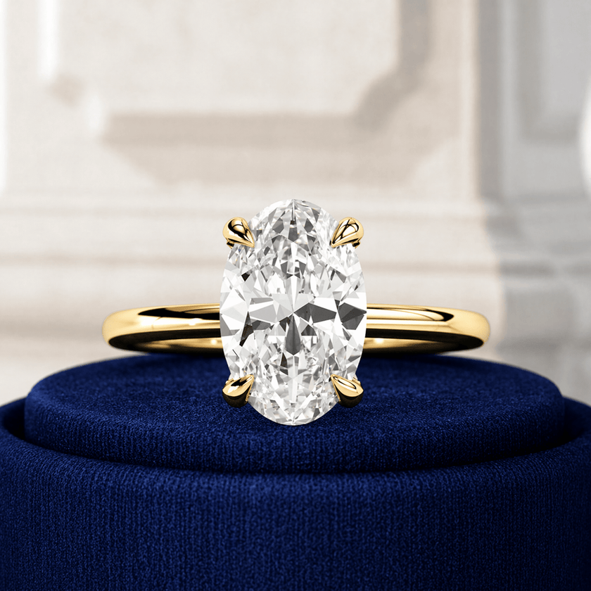 4 Carat Oval Cut Lab Grown Diamond Prong Set Engagement Ring for Women - Mivaan Fine Jewelry