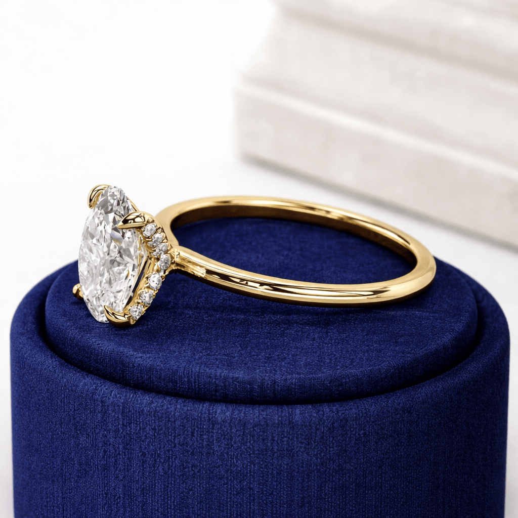 4 Carat Oval Cut Lab Grown Diamond Prong Set Engagement Ring for Women - Mivaan Fine Jewelry