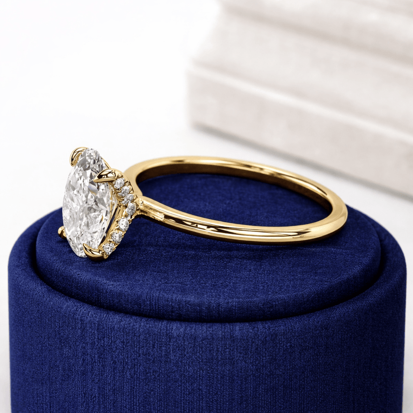 4 Carat Oval Cut Lab Grown Diamond Prong Set Engagement Ring for Women - Mivaan Fine Jewelry