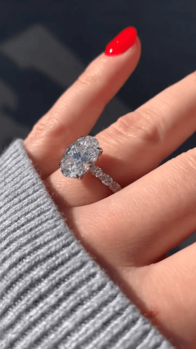 4 Carat Oval Lab Diamond Engagement Ring 14K Gold Prong Set - Mivaan Fine Jewelry