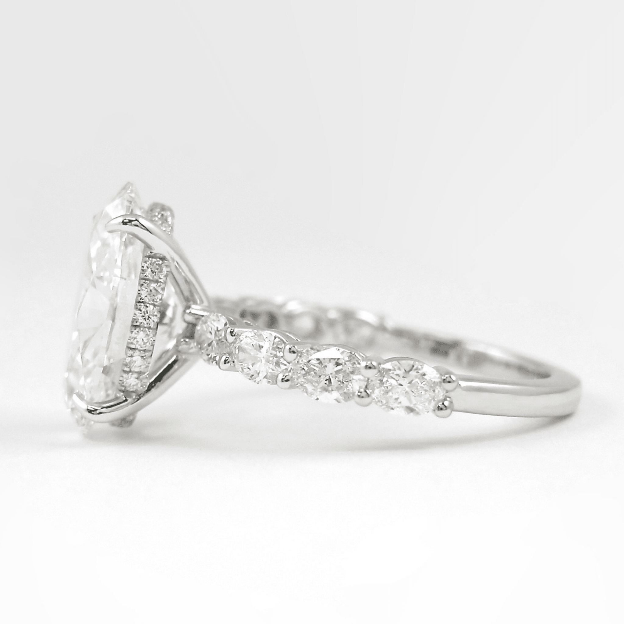 4 Carat Oval Lab Diamond Engagement Ring 14K Gold Prong Set - Mivaan Fine Jewelry