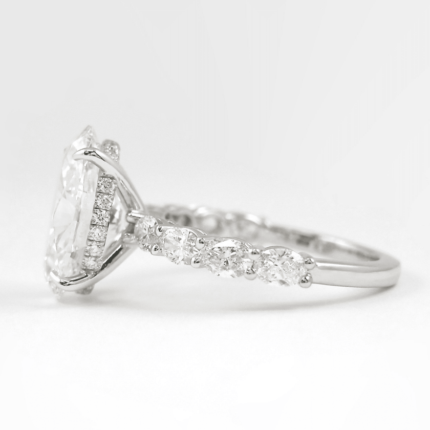 4 Carat Oval Lab Diamond Engagement Ring 14K Gold Prong Set - Mivaan Fine Jewelry
