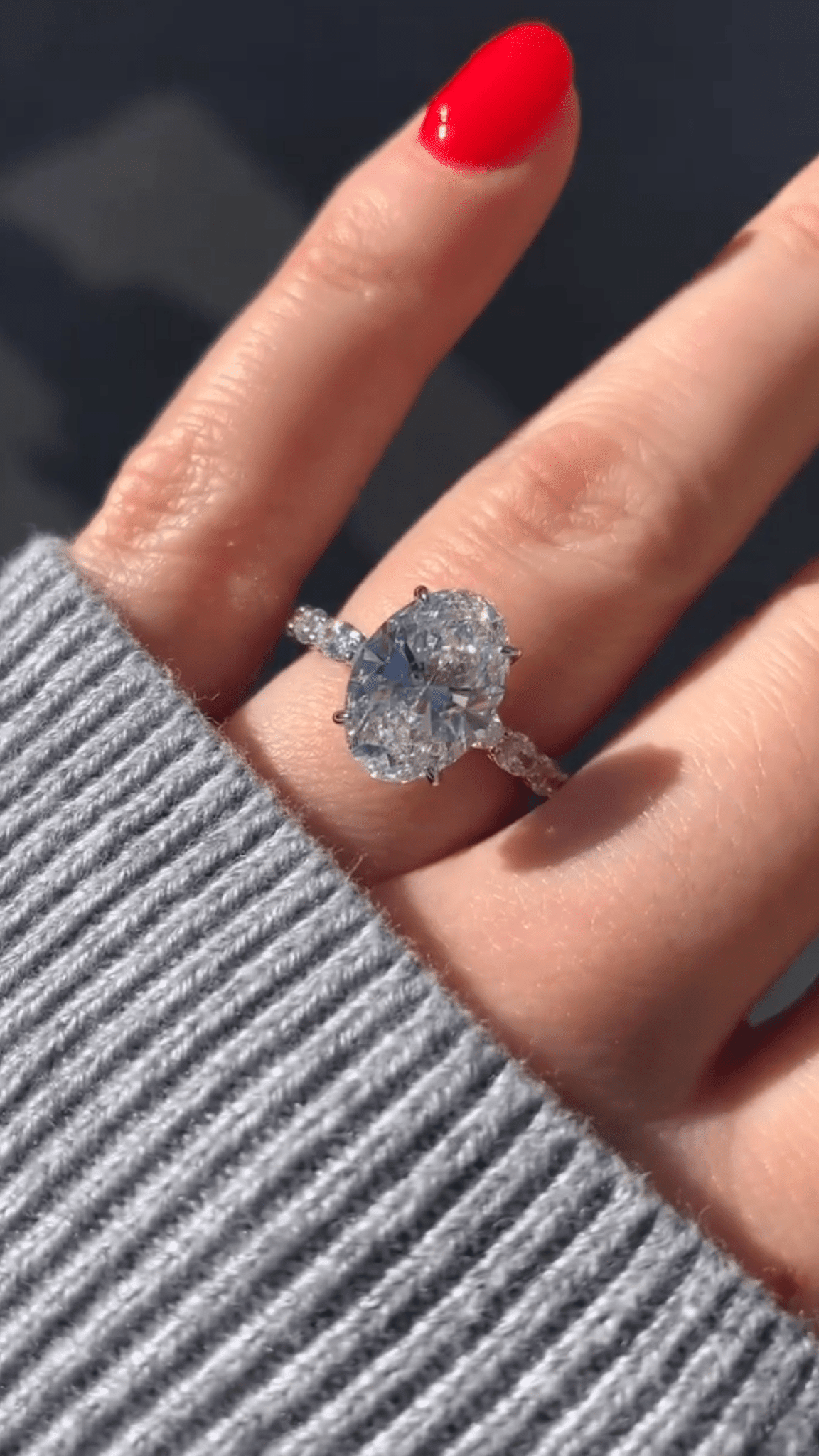 4 Carat Oval Lab Diamond Engagement Ring 14K Gold Prong Set - Mivaan Fine Jewelry