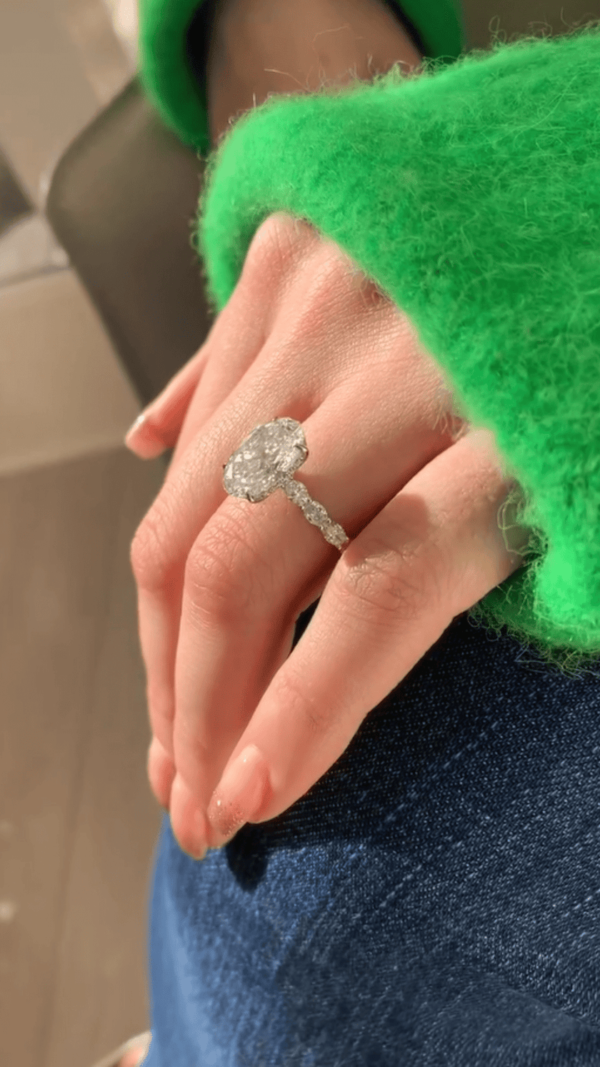 4 Carat Oval Lab Diamond Engagement Ring 14K Gold Prong Set - Mivaan Fine Jewelry