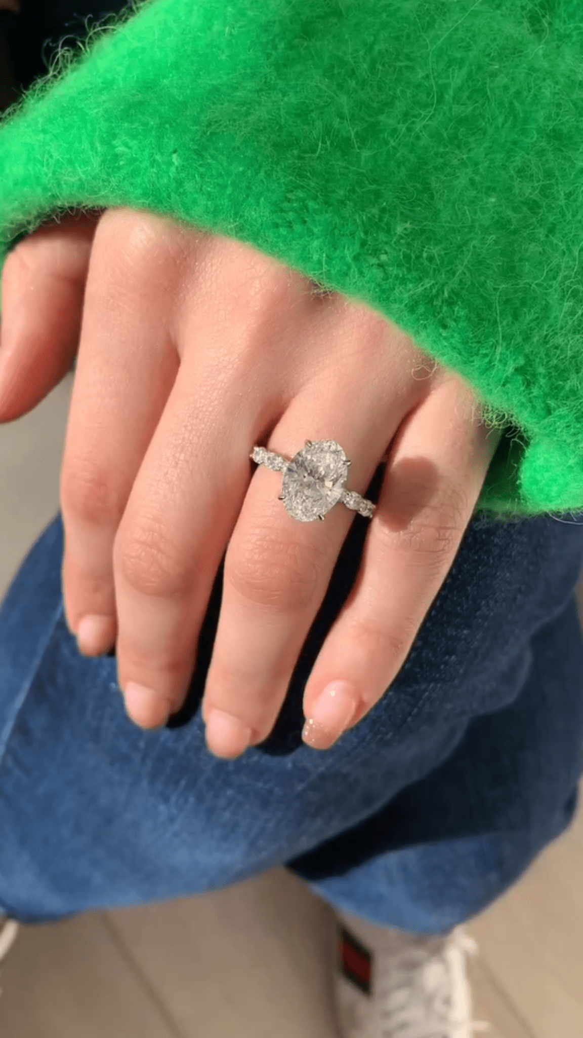 4 Carat Oval Lab Diamond Engagement Ring 14K Gold Prong Set - Mivaan Fine Jewelry