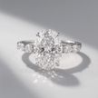 4 Carat Oval Lab Diamond Engagement Ring 14K Gold Prong Set - Mivaan Fine Jewelry