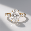 4 Carat Oval Lab Diamond Engagement Ring 14K Gold Prong Set - Mivaan Fine Jewelry