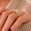 4 Carat Radiant Cut Lab Grown Diamond Ring with Tapered Baguette Side Stones - Mivaan Fine Jewelry