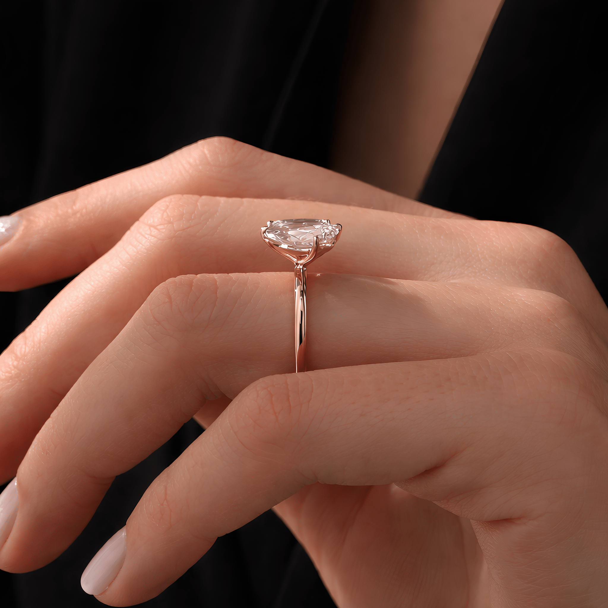 4 Carat Toi et Moi Radiant and Pear Cut Lab Grown Diamond Ring - Mivaan Fine Jewelry
