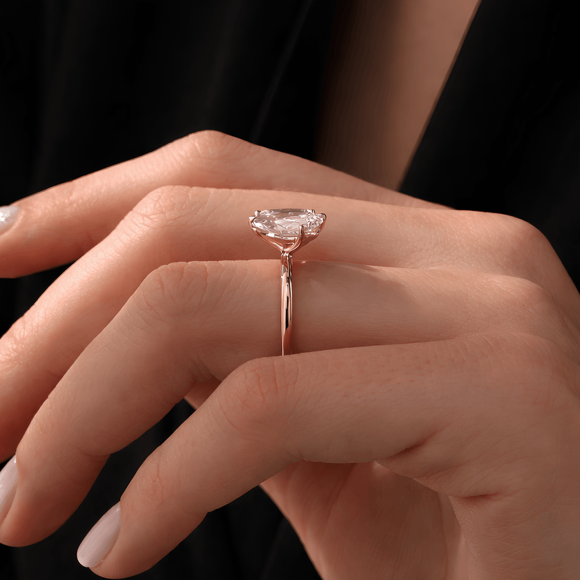 4 Carat Toi et Moi Radiant and Pear Cut Lab Grown Diamond Ring - Mivaan Fine Jewelry
