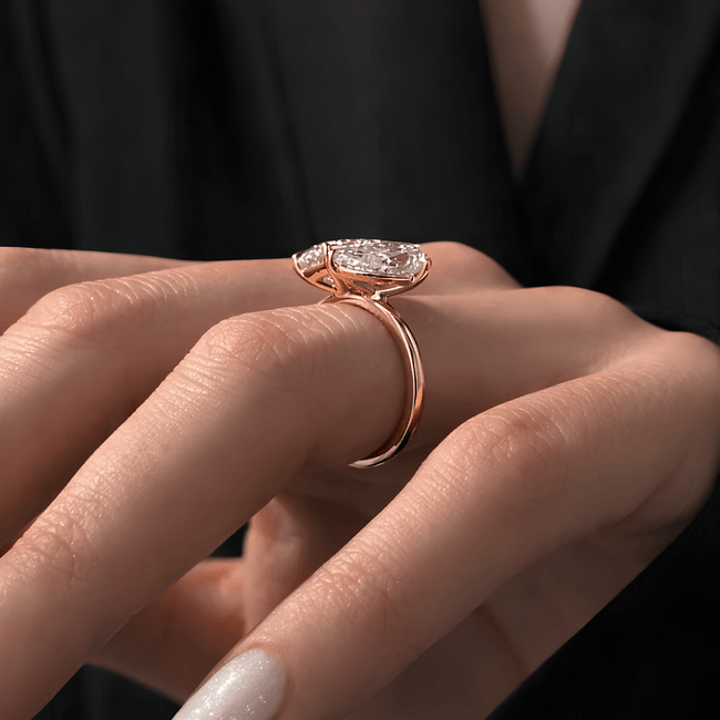 4 Carat Toi et Moi Radiant and Pear Cut Lab Grown Diamond Ring - Mivaan Fine Jewelry