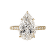 4.00 CT Pear Cut Hidden Halo Diamond Ring with Pave Band Ring - Mivaan Fine Jewelry